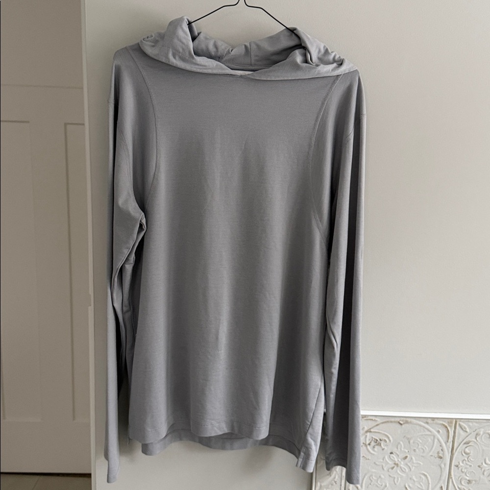 Mono B Men's Heather‎ Gray Hoodie lightweight layering cabin beach Hike size LG
